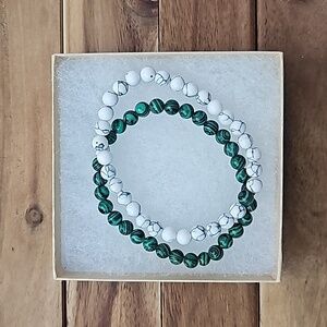 Natural Lava Stone Tiger Eye Beaded Yoga Bracelets, Elasticated